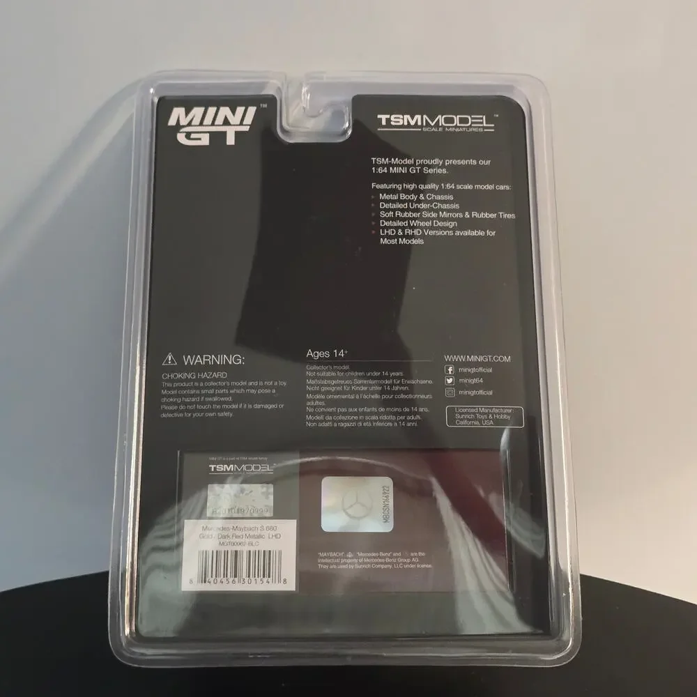 CHASE Mercedes-Maybach S 680 Gold Dark Red Metallic Mini GT #962 1:64